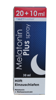 Melatonin 1mg im Spray mit Melisse Extrakt, 20ml, zum Einschlafen, bei Schlafproblemen, verkürzt Einschlafzeit